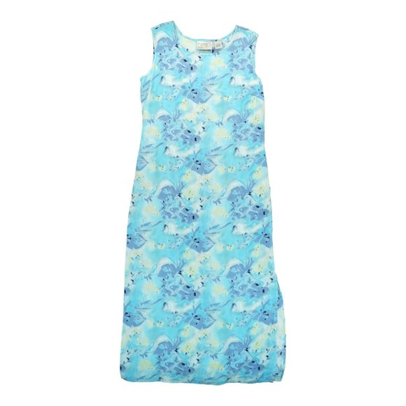 Vintage Field Manor Blue Floral Cottage Core Midi Dress Size Small S - Picture 1 of 5